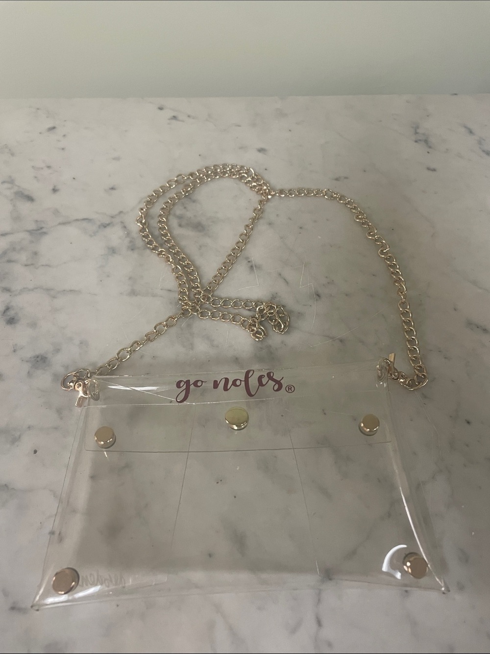 FSU Clear Crossbody Bag with Gold Trim